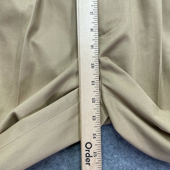 Brooks Brothers Chino Pants Men 31 x 30 Beige Tan Elliot Fit Cuffed Pleated - Picture 11 of 11